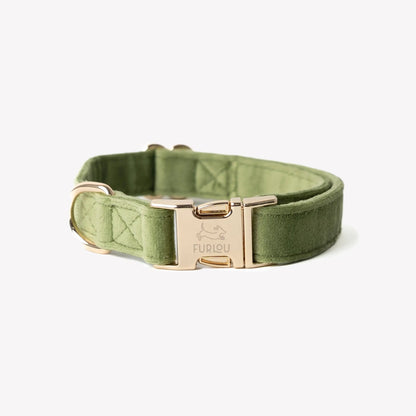 'Green' - Velvet Dog Collar FURLOU