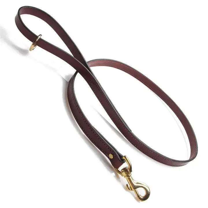 Leather Snap Leash - 3/4" Width - Chestnut-K9 Outdoors